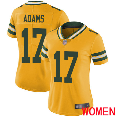Green Bay Packers Limited Gold Women #17 Adams Davante Jersey Nike NFL Rush Vapor Untouchable->women nfl jersey->Women Jersey